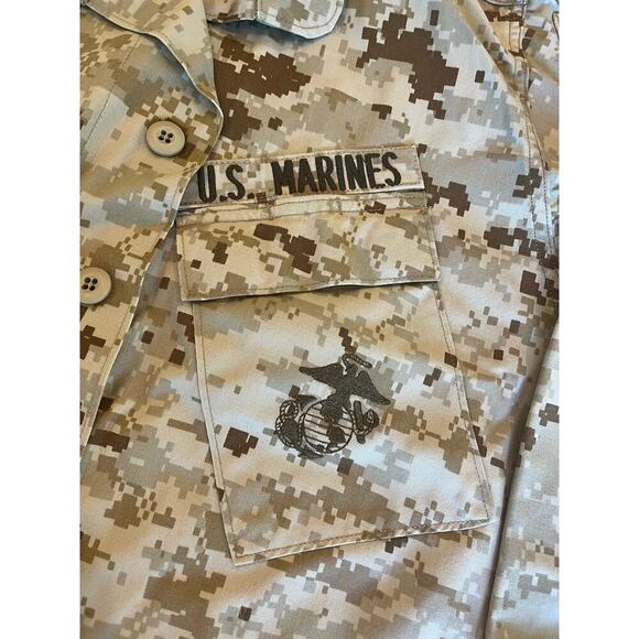 USMC Marine Corps Combat Digital Camo Desert Uniform Shirt Men Small- Long Top - Picture 12 of 14